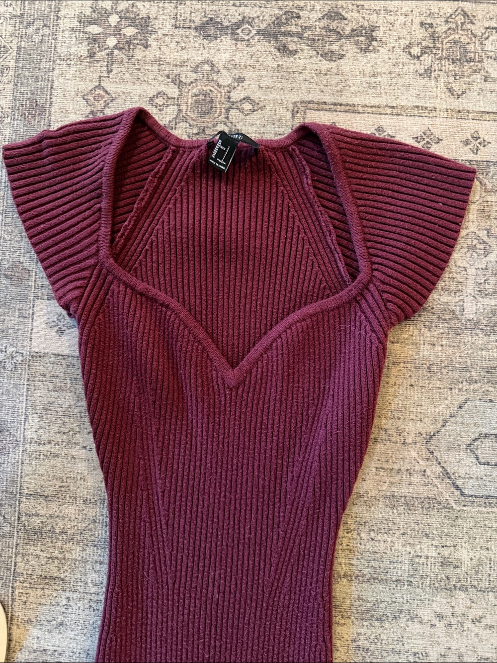 Forever 21 Ribbed Maxi Dress in Burgundy - Picture 3 of 3